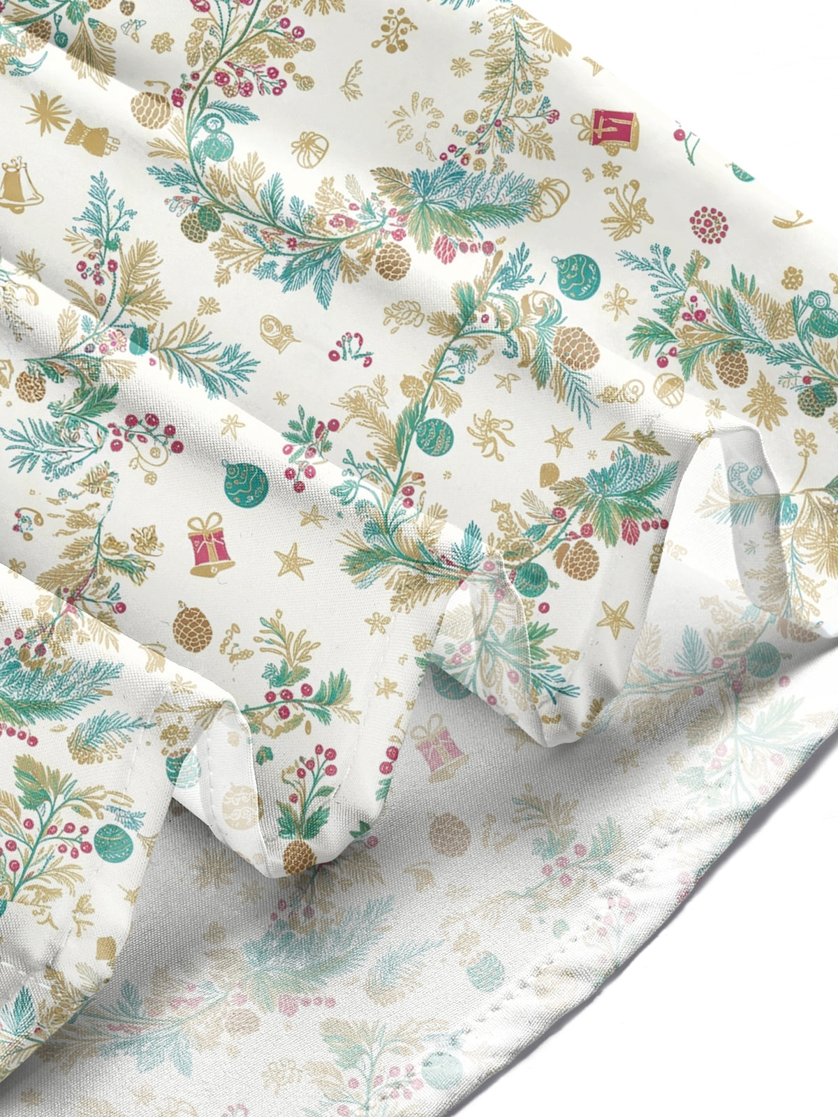 Oceanlyte Men's Christmas Pine Branches And Gift Boxes Print Long Sleeve Shirt with Chest Pocket