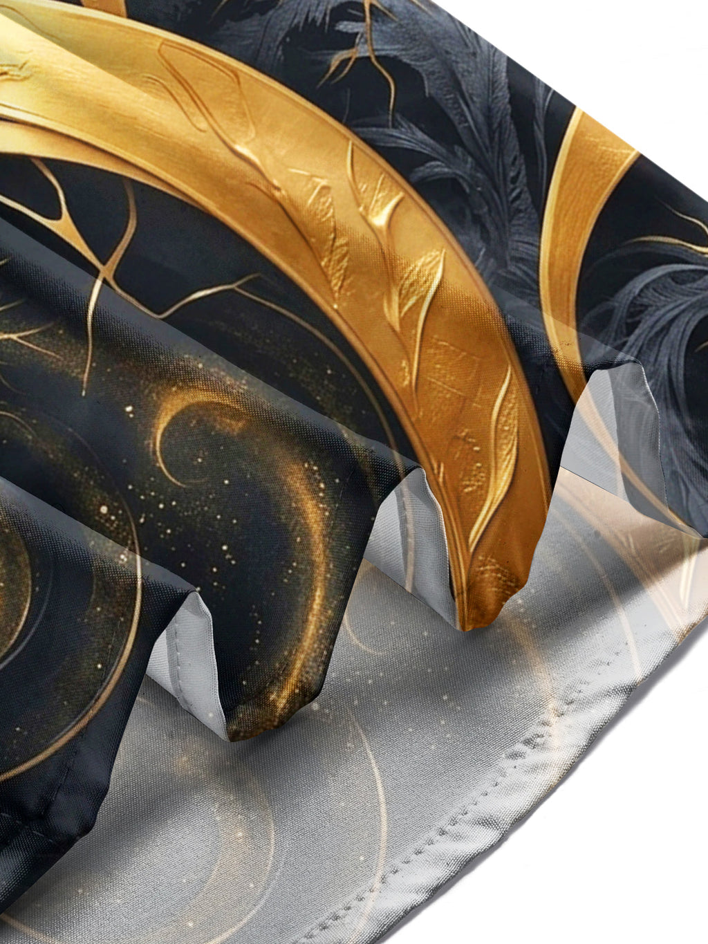 Oceanlyte Men's Long Sleeve Shirt - Abstract Gold And Black Spiral Art With Nerve-like Patterns Print with Chest Pocket