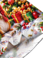 Oceanlyte Men's Squirrel In Santa Hat And Christmas Tree Print Long Sleeve Shirt with Chest Pocket