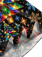 Oceanlyte Men's Geometric Christmas Trees And Snowflakes Print Long Sleeve Shirt with Chest Pocket