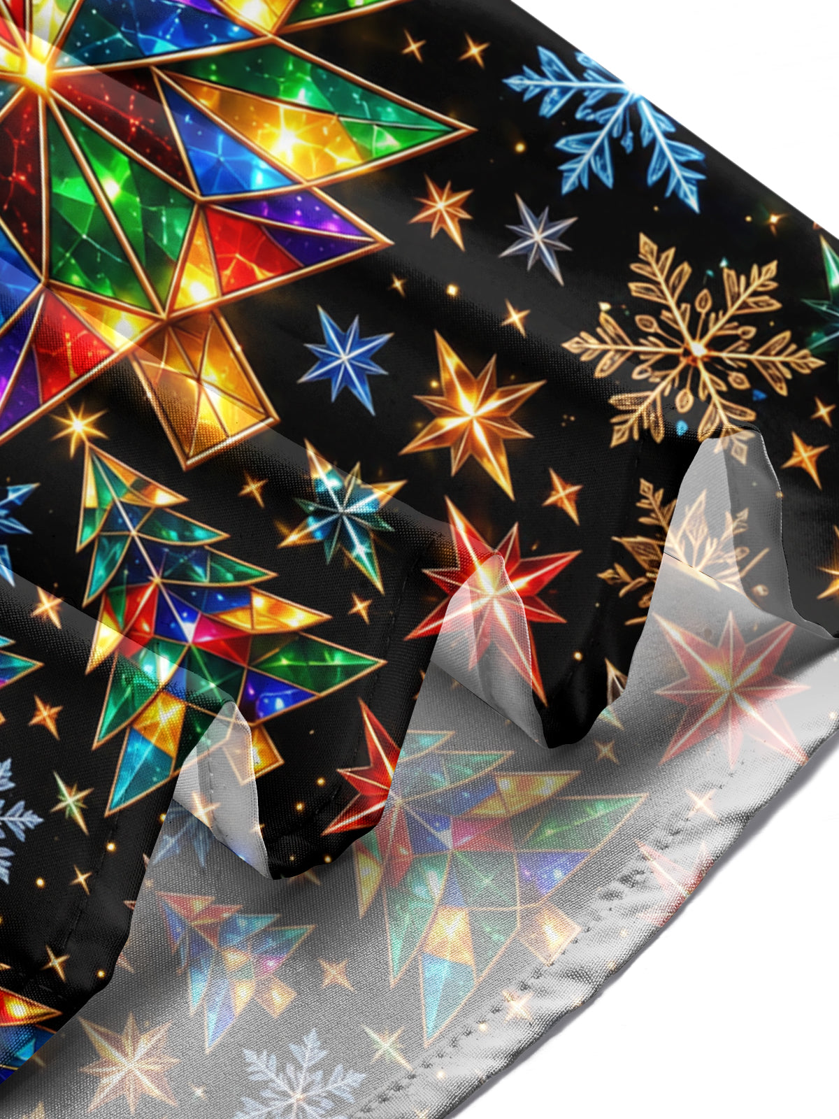 Oceanlyte Men's Geometric Christmas Trees And Snowflakes Print Long Sleeve Shirt with Chest Pocket