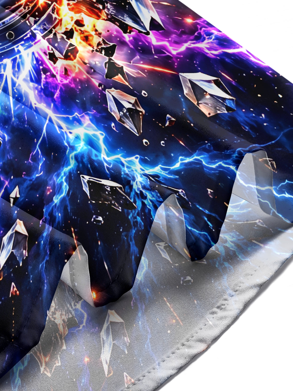 Oceanlyte Men's Long Sleeve Shirt - 3D Speaker With Lightning And Shattered Crystals Print with Chest Pocket