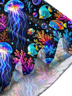 Oceanlyte Men's Graphic Neon Jellyfish And Seahorse Print Long Sleeve Shirt with Chest Pocket