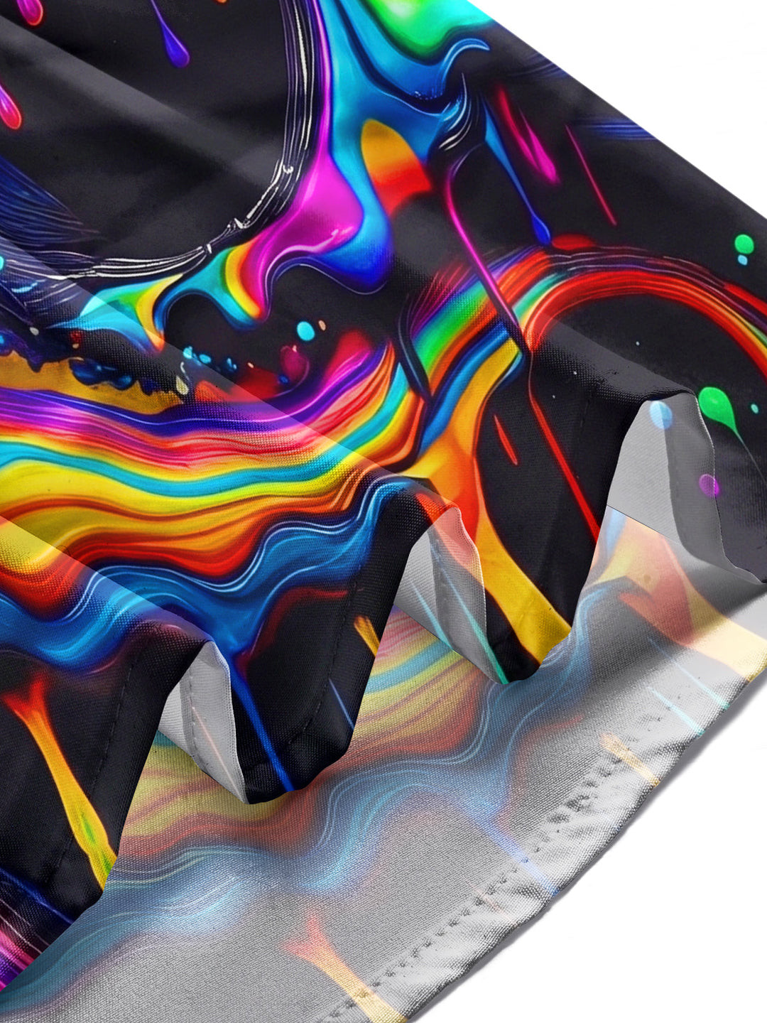 Oceanlyte Men's Graphic Abstract Rainbow Dripping Paint Print Long Sleeve Button Down Shirt with Chest Pocket