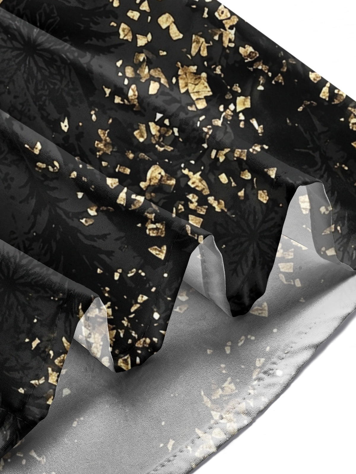 Oceanlyte Men's Printed Gold Snowflake And Gold Flake Pattern Long Sleeve Shirt with Chest Pocket