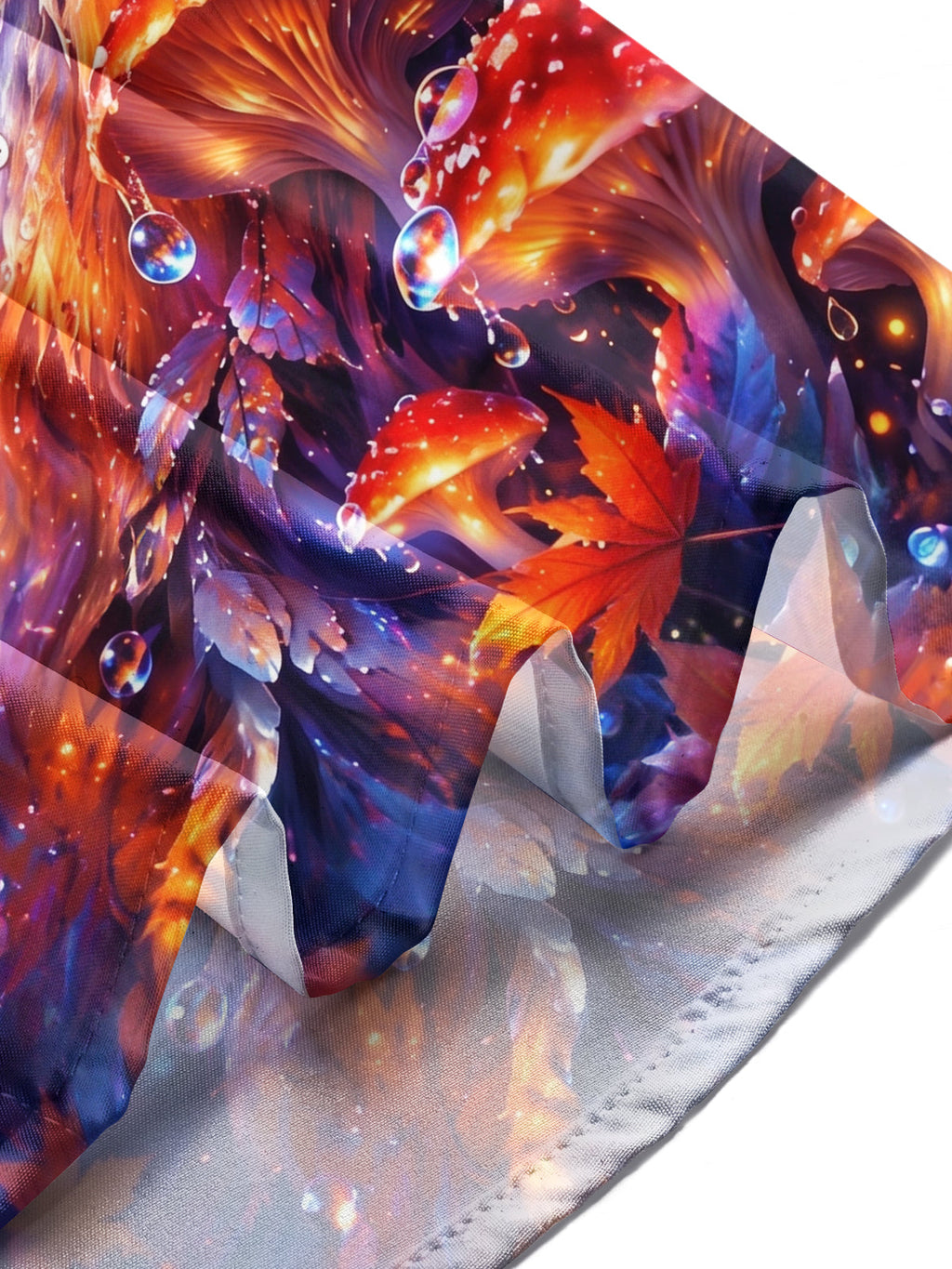 Oceanlyte Men's Fox And Mushrooms With Maple Leaves Print Long Sleeve Shirt with Chest Pocket