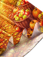 Oceanlyte Men's Long Sleeve Shirt - Autumn Orchard Path With Apples And Pumpkins Print with Chest Pocket