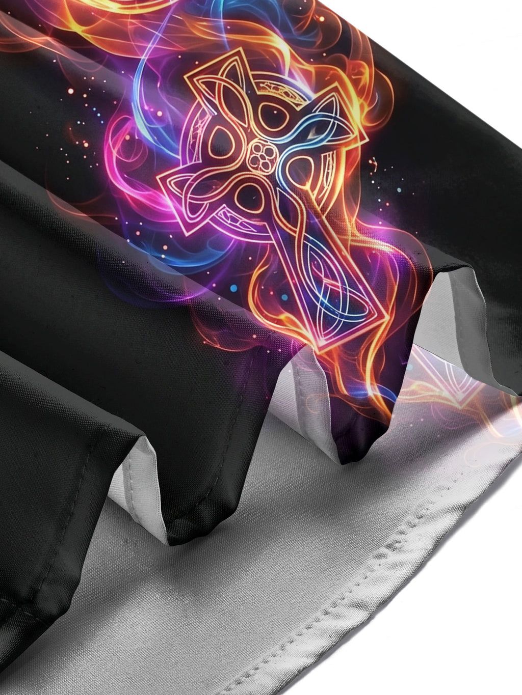 Oceanlyte Men's Neon Religious And Spiritual Symbols Print Long Sleeve Shirt with Chest Pocket