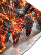 Oceanlyte Men's Long Sleeve Shirt - The "Forged in Fire" Lava And Winged Helmet With Star Shield Print with Chest Pocket