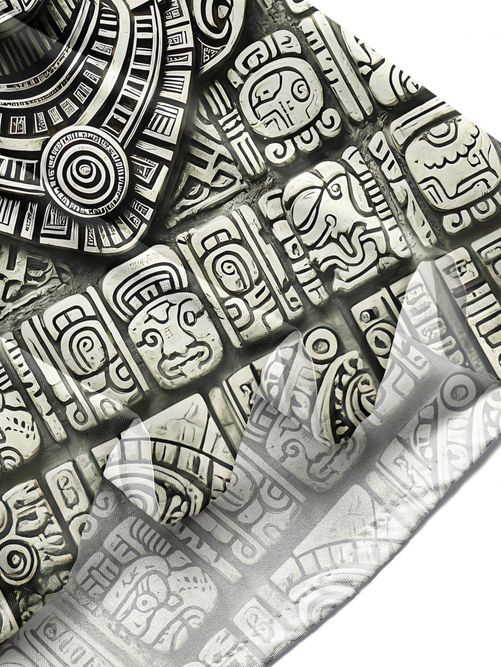 Oceanlyte Mayan Stone Carving Mask Men's Pocket Long Sleeve Shirts