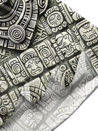 Oceanlyte Mayan Stone Carving Mask Men's Pocket Long Sleeve Shirts