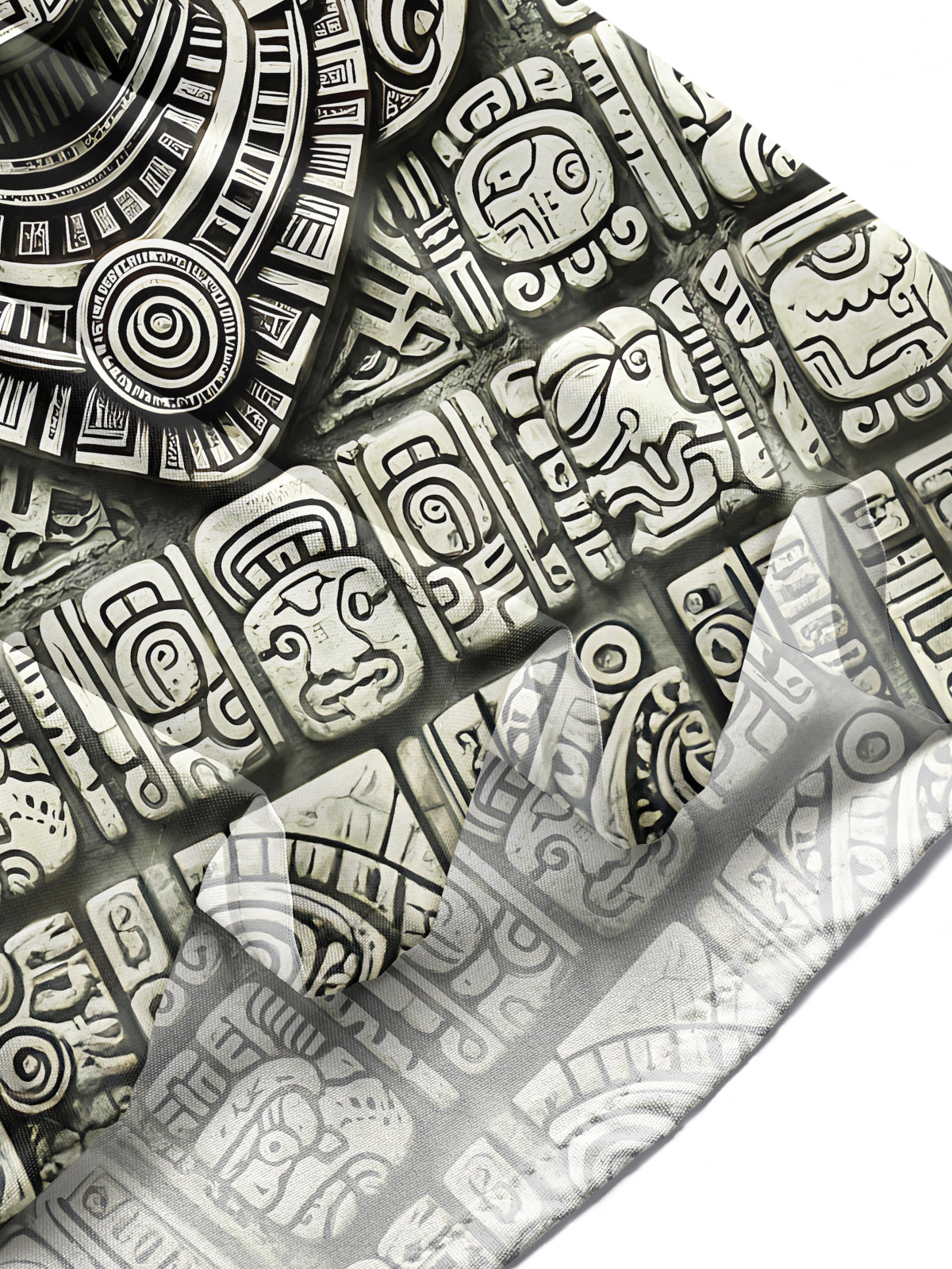 Oceanlyte Mayan Stone Carving Mask Men's Pocket Long Sleeve Shirts