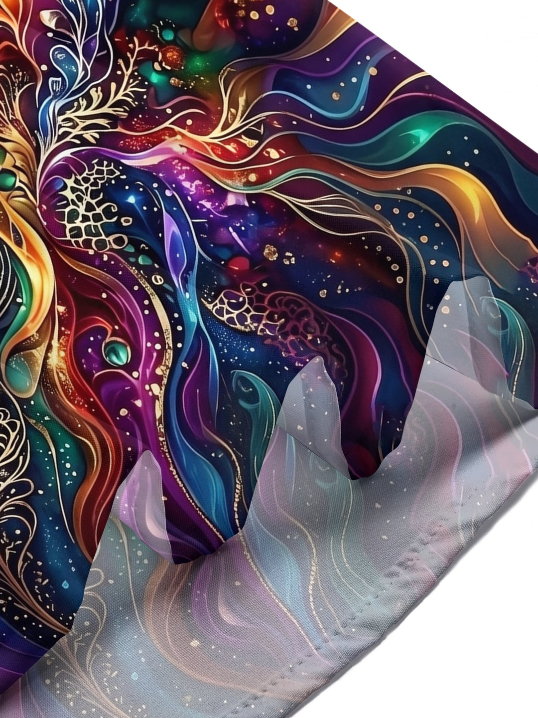 Oceanlyte Men's Colorful Swirling Fluid Art Print Short Sleeve Shirt with Chest Pocket