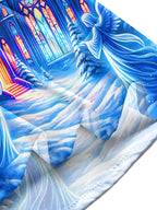 Oceanlyte Men's Long Sleeve Shirt - Christmas Gothic Church With Angels And Starburst Print with Chest Pocket