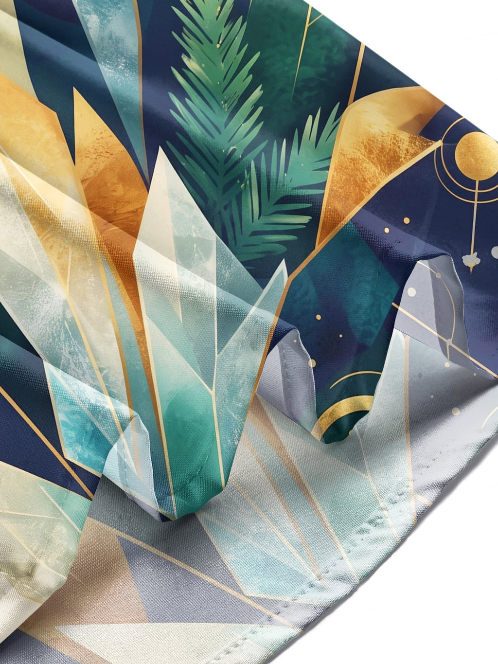 Oceanlyte Men's Printed Geometric Crystal And Starry Sky Print Long Sleeve Shirt with Chest Pocket
