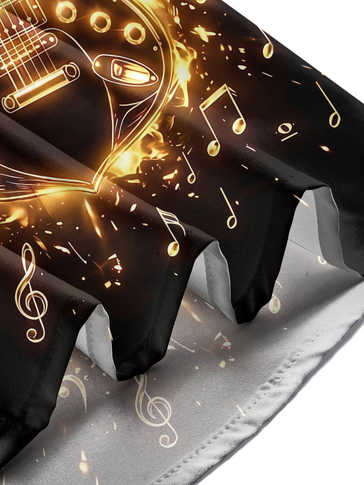 Oceanlyte Men's Graphic Electric Guitar Print Long Sleeve Shirt with Chest Pocket