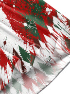 Oceanlyte Men's Long Sleeve Shirt - Christmas Tree And Snowflake With Paint Splatter Print with Chest Pocket