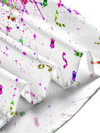 Oceanlyte Men's Graphic Christmas Lights And Confetti Print Long Sleeve Shirt with Chest Pocket