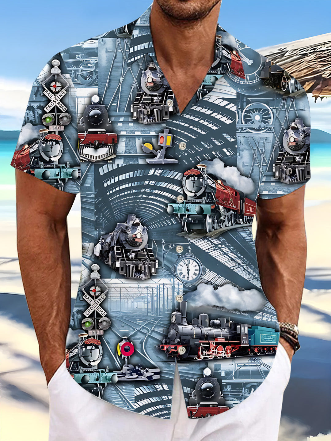 Train Men's Pocket Short Sleeve Shirts