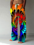 Oceanlyte Men's Psychedelic Fractal Spiral Print Pants with Pockets