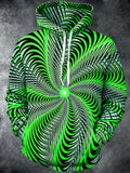 Oceanlyte Men's Optical Illusion Spiral Print Long Sleeve Hoodie with Chest Pocket