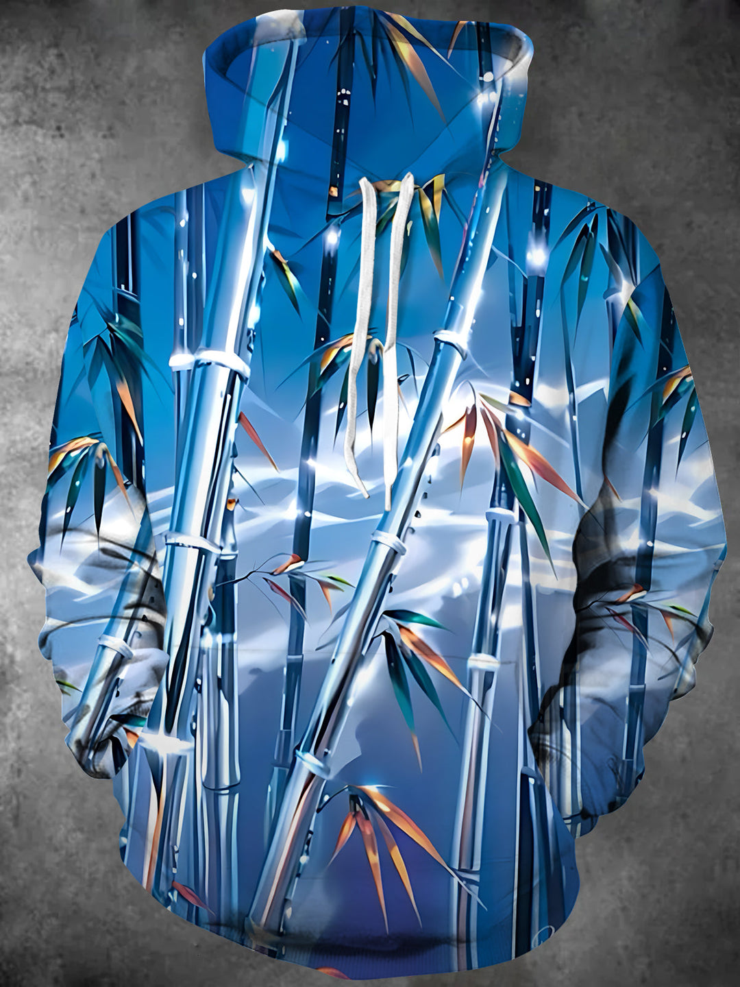 Oceanlyte Men's Graphic Bamboo Forest Print Long Sleeve Hoodie with Chest Pocket