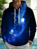 Oceanlyte Men's Graphic Musical Notes Print Long Sleeve Hoodie with Chest Pocket