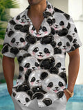 Oceanlyte Men's Printed Printed Print Animal Print Short Sleeve Shirt with Chest Pocket