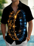 Oceanlyte Musical Notes Short Sleeve Shirt with Chest Pocket