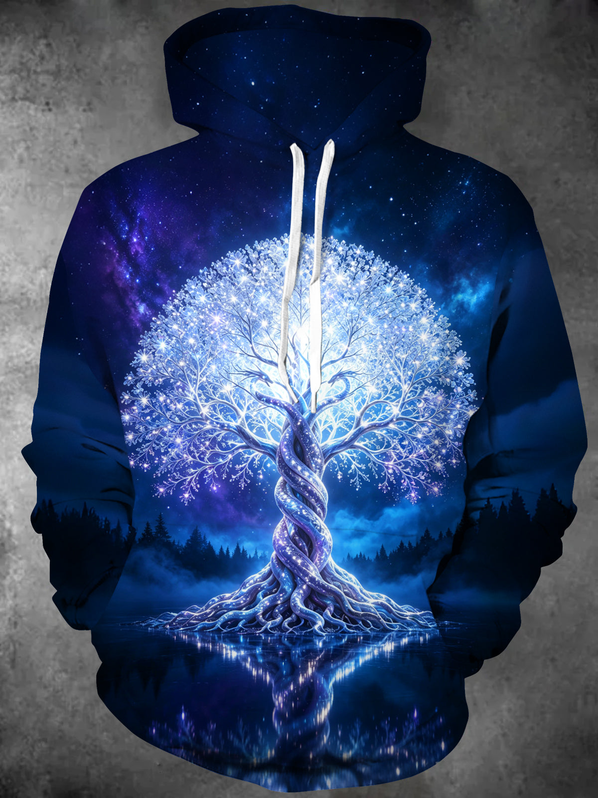 Oceanlyte Men's Graphic Starry Night Sky Print Long Sleeve Hoodie with Chest Pocket