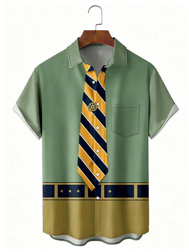 Funny Costume Men's Pocket Short Sleeve Shirts
