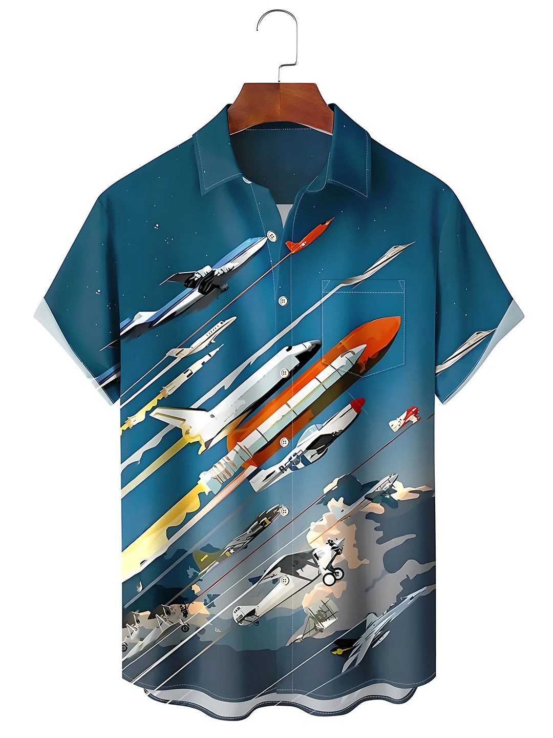 Rocket Men's Pocket Short Sleeve Shirts