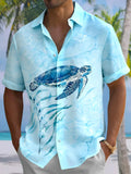 Hawaiian Sea Turtle Men's Pocket Short Sleeve Shirts