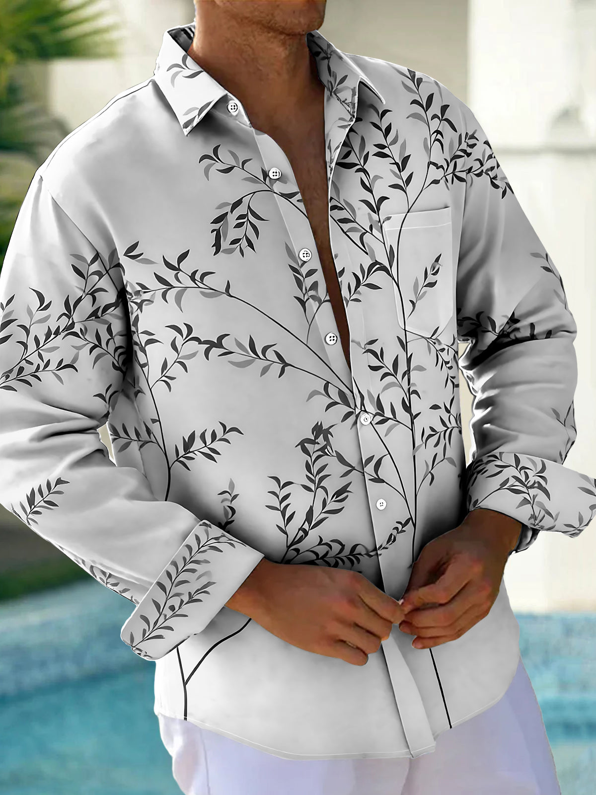 Leaf Men's Pocket Long Sleeve Shirts