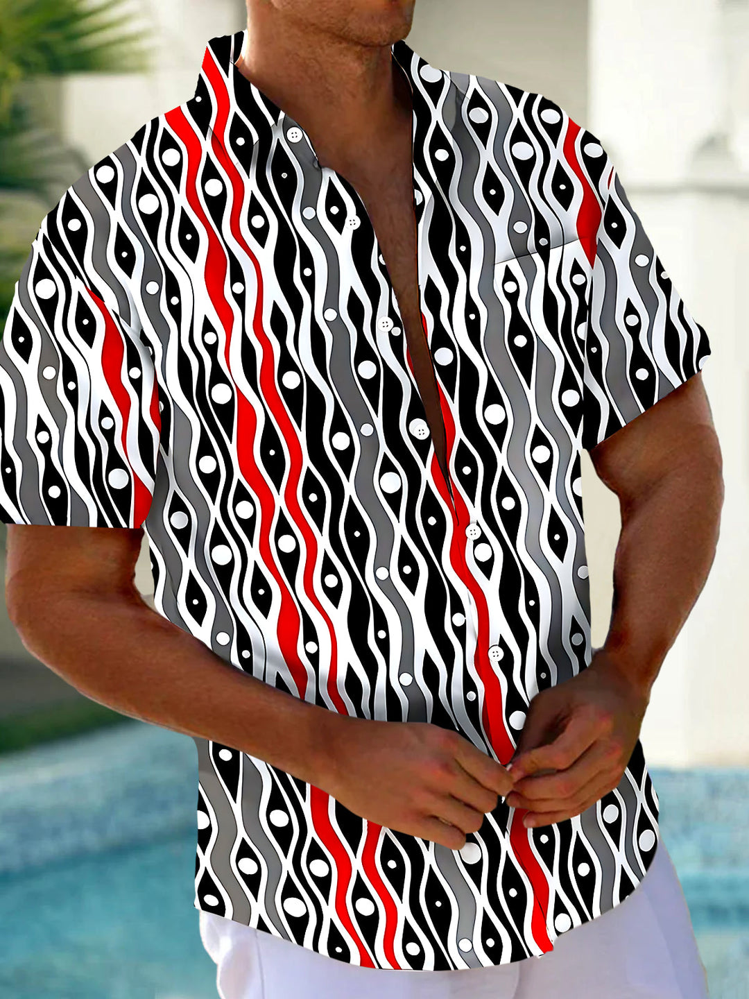 Geometry Men's Pocket Short Sleeve Shirts