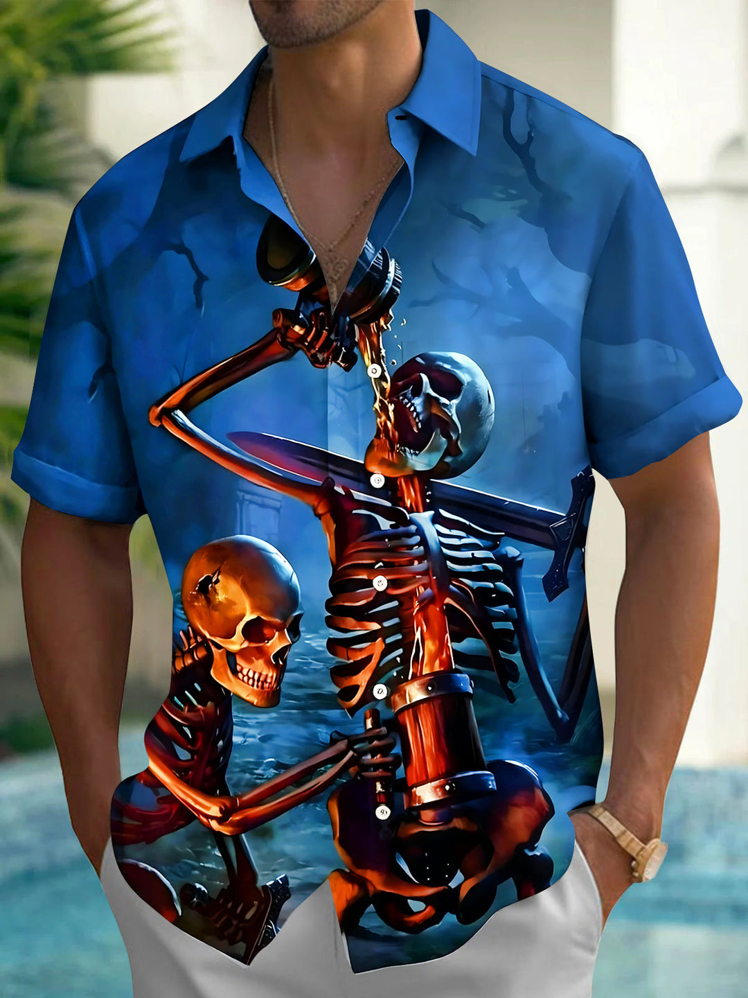 Dark Skull Beer Men's Pocket Short Sleeve Shirts
