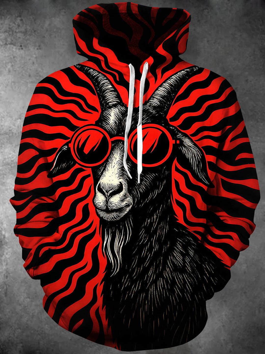 Vintage Goat Men's Long Sleeve Pocket Hooded Sweatshirt