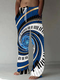 Oceanlyte Men's Graphic Piano Keys Spiral Print Pants