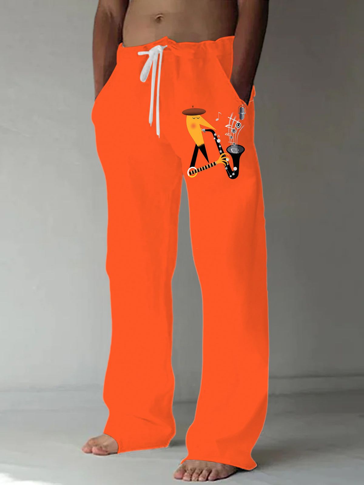 Oceanlyte Men's Graphic Saxophone Player Print Music Notes Print Pants