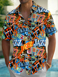 Oceanlyte Men's Hawaiian Summer Print Casual Print Short Sleeve Shirt with Chest Pocket