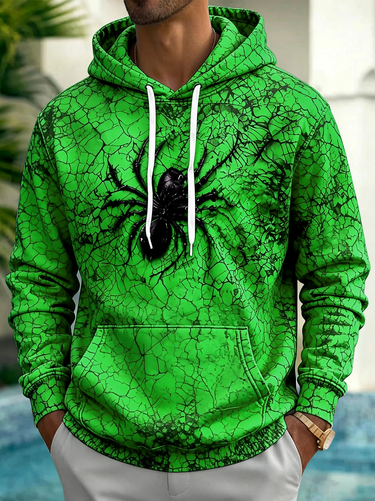 Oceanlyte Men's Graphic Hoodie Print Printed Print Long Sleeve Hoodie with Chest Pocket