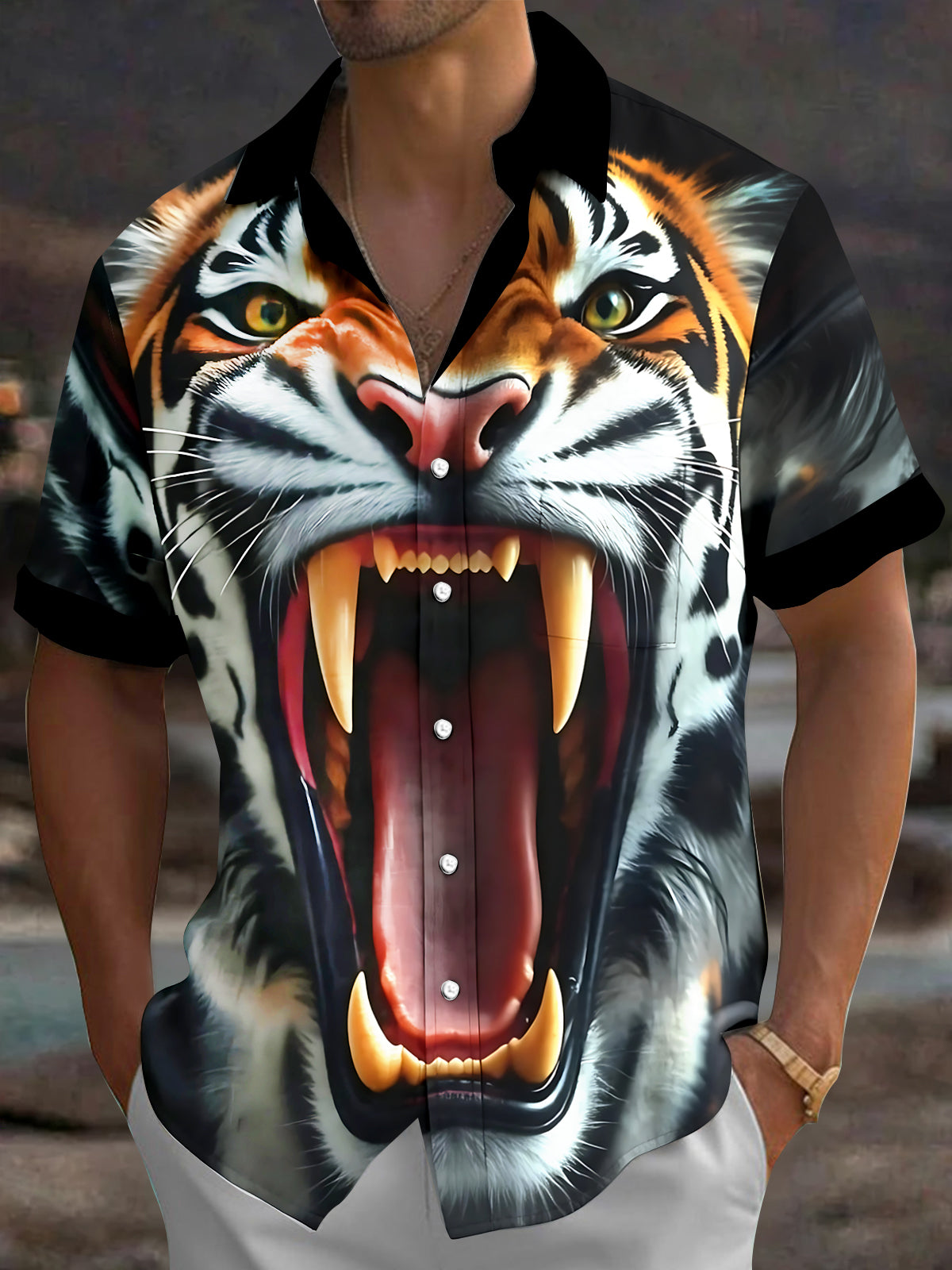Oceanlyte Men's Graphic Pattern Print Short Sleeve Shirt with Chest Pocket
