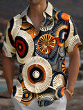 Oceanlyte Men's 3D 3D Relief Circles Print Short Sleeve Shirt with Chest Pocket