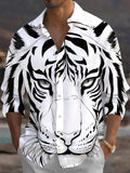 Oceanlyte Men's Graphic Animal Print Long Sleeve Shirt with Chest Pocket
