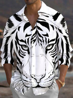 Oceanlyte Men's Graphic Animal Print Long Sleeve Shirt with Chest Pocket