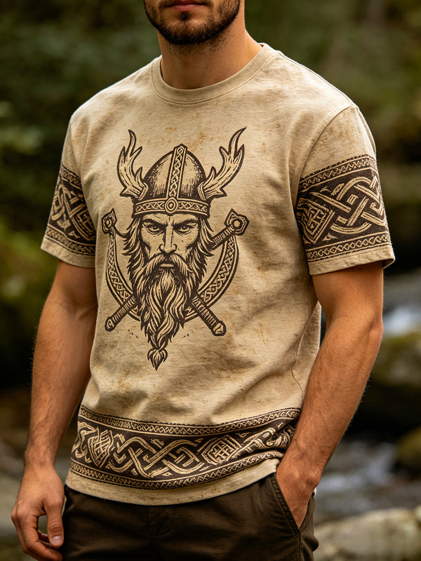 Viking Warrior Native Round Neck Short Sleeve Men's T-shirt