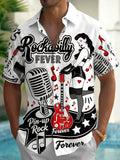 Retro Rockabilly Fever Music Men's Pocket Short Sleeve Shirts