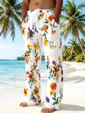 Oceanlyte Men's Tropical Floral Pattern Print Pants with Pockets