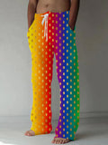 Oceanlyte Men's Patterned Rainbow Gradient Polka Dots Print Pants