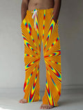 Oceanlyte Men's Patterned Optical Illusion Radiating Lines Print Pants